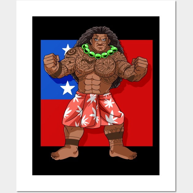 Samoan Pride Samoa Flag Polynesian War Dance Wall Art by Noseking